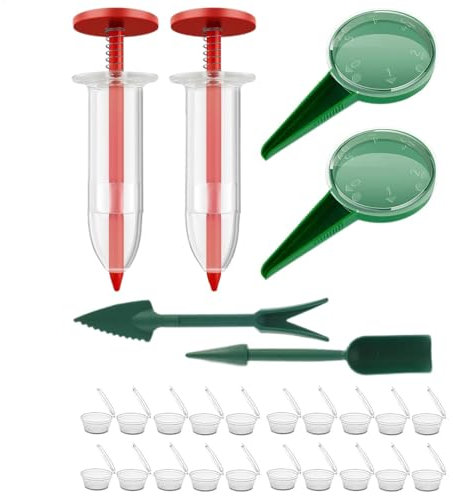 Semoir pour pelouses - Petit outil de jardinage - Distributeur manuel de pour carottes, radis, laitue, légumes
