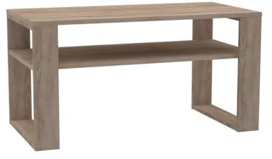 Bracia Mebelek Couchtisch Holz – Wohnzimmertisch Sonoma - Tisch Wohnzimmer – Sofatisch 100x50 – Moderner Holztisch mit zusätzlicher Ablagefläche