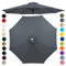 Chinimon Replacement Parasol Canopy 2m/2.5m/2.7m/3m/3.5m, 6/8 Arms Parasol Replacement Cover, Garden Parasol Replacement Canopy for Garden Umbrella Yard Beach (Grey, 3.5m/8-Ribs)