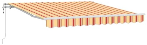 vidaXL Elektrische ausziehbare Markise Gelb und Orange 300 x 250 cm, Moderne elektrische Markise, ausziehbarer Sonnenschutz, motorisierte Terrasse, UV-Schutz für den Garten