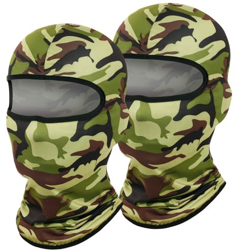 DiULi Balaclava Ski Face Mask, 2Pcs Ski Mask UV Protector Scarf for Men/Women Lightweight Neck Warmer Mens Camouflage Balaclava for Hunting Helmet Motorcycle Cycling Running Racing