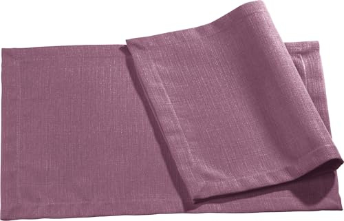 Erwin Müller Tischset, Platzset, Untersetzer Uni, Krefeld Beere Größe 35x50 cm - fleckabweisend, schmutzunempfindlich und leicht zu reinigen, Leinen-Optik (weitere Farben)