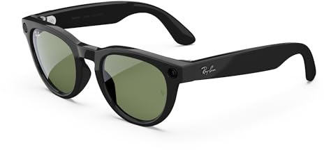 Ray-Ban Meta Glasses, Headliner (Gen 2), Shiny Black, Green Lenses, Low Bridge