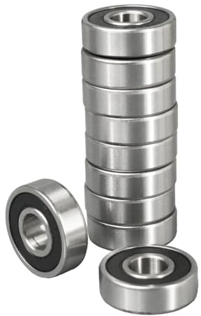 Flewdart 10pcs Kugellager 6000RS, rillenkugellager 10 x 26 x 8mm 6000 2rs doppelte Schutzchromlegierung für DIY, Drehbänke, Motoren, 3D-Drucker, Fräsmaschinen(6000RS 10pcs)