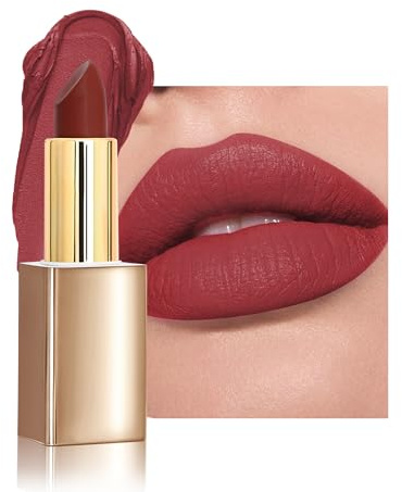 Rouge à Lèvres Velours Mat, Rubis Rouge Longue Tenue,Hydratant pour Femme | Brillant à Lèvres Mat, Waterproof, Hautement Pigmenté Longue Durée, Confortable, Maquillage Festif, Anniversaire pour Femmes