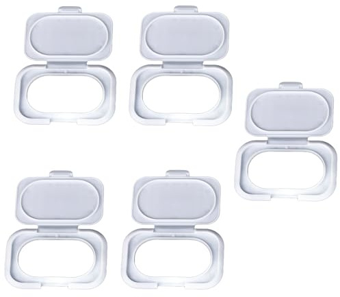 5 Pack Wipe Holder Wipes Flip Lid Reusable Wipe Dispenser Cover Travel Wipes Case for Water Wipe Packs Portable Pouch Travel Wet Tissues Paper Towel Holder Countainer