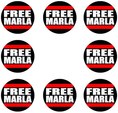 Sammys Shirt Store 48 Stück Aufkleber 4cm rund Marla Svenja L Free Marla Kein Knast für Worte Sticker Sparpack gut haftend Aktiv Werden 5 cm