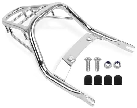 pour Monkey 125 2018-2024 pour Z125 2023 Dossier arrière détachable Porte-Bagages Support de Support Chargement Porte-Bagages Moto Porte-Bagages arrière(Chrome)
