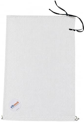 ELBSACK® - Lot de 20 sacs de sable de qualité supérieure - En polypropylène - 60 x 40 cm - Blanc - Avec ourlet - Légèrement stabilisé aux UV