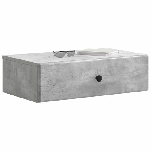 vidaXL Wandmontierter Beistelltisch Betongrau 59 x 34,5 x 17 cm, Eleganter Beistelltisch, modernes Stauraummöbel, rechteckig, vielseitig für Dein Wohnzimmer