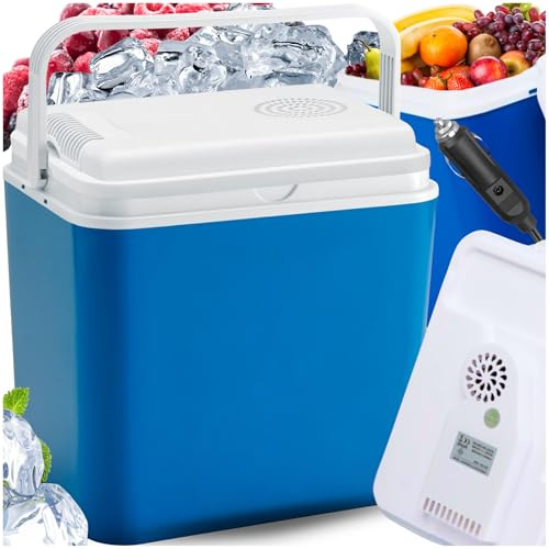 Frigo elettrico da 30 l, 12 V, per auto, campeggio e viaggi, portatile, con coperchio, per bevande e alimenti Kamai Coolbox