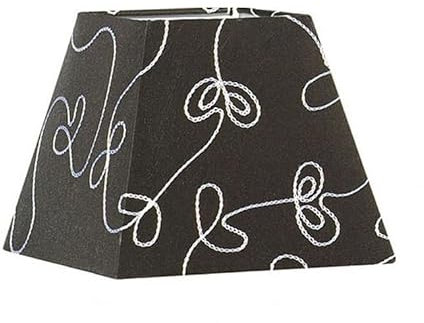 Sorpetaler Leuchtenschirm Lampenschirm Freestyle Eckig Stickdekor schwarz SSM20.50