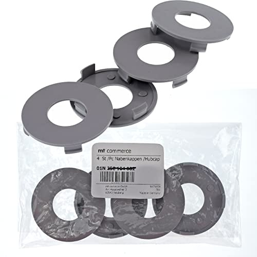 RKC 4X 60 mm Nabenkappen Felgen Deckel Radnaben Kappen Grau Flach für DBV Felgen