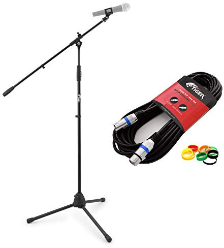 Tiger Boom Microphone Stand & 6m XLR/XLR Microphone Cable Pack