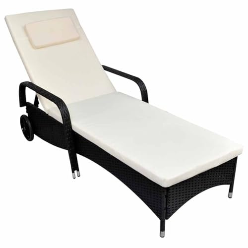 vidaXL Sonnenliege Poly Rattan Gartenliege Rattanliege Gartenmöbel Relaxliege