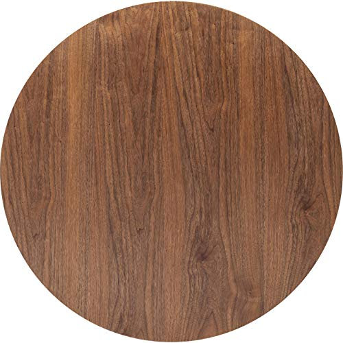 Kare Design Tablero redondo, para 3-4 personas, estilo vintage, madera de nogal, D90 cm, óptimo para cocina, comedor, salón, oficina, solución elegante, ahorra espacio