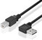 BestPlug 2.0 Câble USB A coudé à 90° vers USB B mâle, High Speed Noir