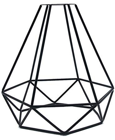 Venus valink Géométrique Pendentif Métal Lampe Garde Rétro Lumière Plafond Abat-Jour Fer Cage Vintage Abat Jour Industriel Acier Noir Pendentif Ampoule Garde Pince, Décoration Éclairage Abat-Jour