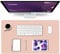 K KNODEL Small Office Leather Desk Mat, Mouse and Keyboard Pad, Computer and Laptop Mat, Desktop Protector and Cover, Writing Pad and Blotter (60x35cm, Pink)