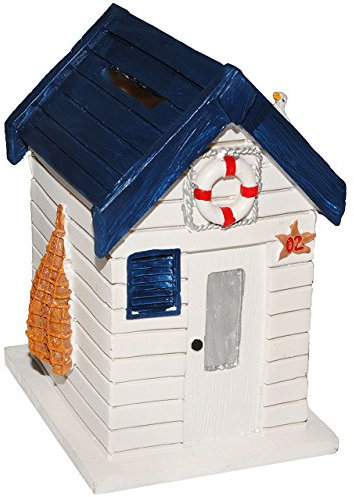 alles-meine.de GmbH Spardose - Strandhaus - stabile Sparbüchse aus Kunstharz - Sparschwein - lustig witzig - Strandhütte/Strandkorb - Urlaubskasse - Urlaub - Reisen - Stran..