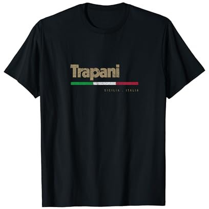 Trapani Città Italiana Retrò Bandiera Italia Maglietta