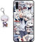 Staremeplz Hülle für Samsung Galaxy A50 Anime Handyhülle [Mit Schlüsselbund] Cartoons Silikon Sanft Bumper Case Hülle für Samsung Galaxy A50