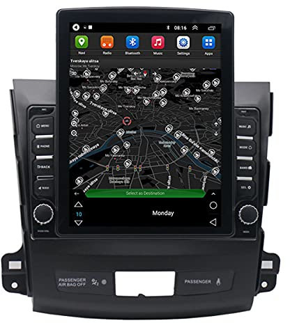 BANNESE Android Autoradio Mit Bluetooth 2.5D Touchscreen FM Radioempfänger Unterstützt Carplay Bluetooth WiFi USB Mirror Link Für Mitsubishi Outlander 2006-2012