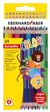 Eberhard Faber 514822 - Buntstifte Set Colori, 24 Duo Buntstifte mit 48 Farben