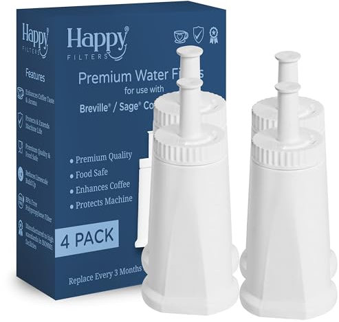 4 x Water Filters for UK Sage Coffee Machines | Happy Filters | Barista, Oracle, Dual Boiler, Duo-Temp, Touch, Impress, Bambino | Compatible with Select SES/BES Models