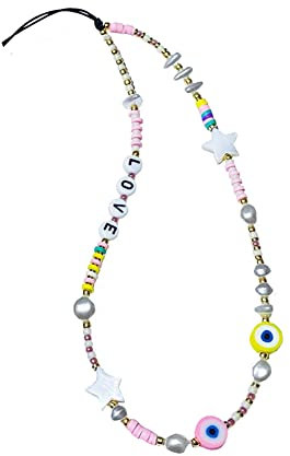 Cell Phone Strap Cell Phone Lanyard Chain Phone Colorful Beads With Pendant Bracelet Non-slip Charm Cord Hanging Anti-lost Portable Case Hanging Lanyard