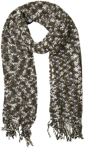 collezione alessandro Italienischer Schal Lanea grob gestrickt mit Fransen 34cm x 200cm