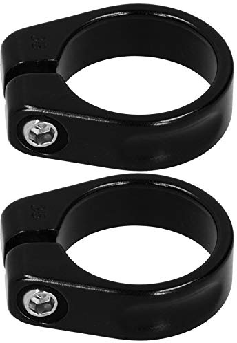 Lot de 2 colliers de serrage pour tige de selle de vélo - 35 mm - Installation facile - Fixation ferme pour VTT - Noir