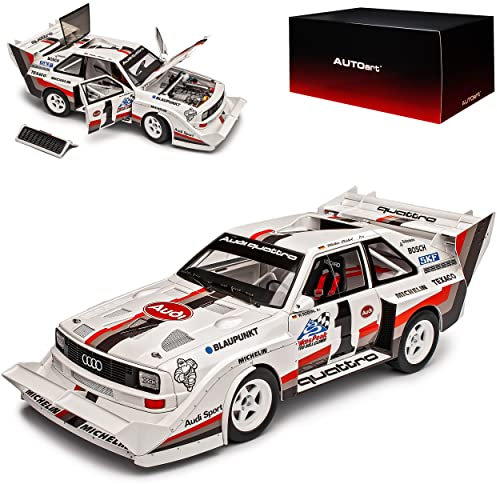 AUTOart A*U*D*I Sport Quattro S1 Gewinner Rallye Pikes Peak 1987 Röhrl 88700 1/18 Modell Auto mit individiuellem Wunschkennzeichen