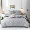 HAVOP Grey Duvet Cover King Size Embossed Stripe Grid Geometric Quilt Cover Set Light Grey Soft Microfiber Easy Care All Season Bedding Sets 220×230 cm