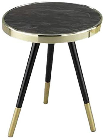 DKD Home Decor Mesa Auxiliar, Acero,Cristal, Multicolor, Estándar