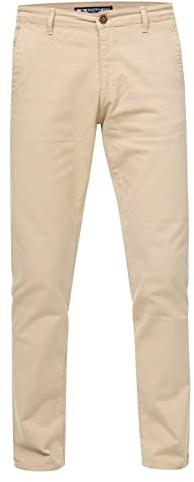 Rusty Neal Chinohose Stretch Regular Fit 'MARSU' Straight-Fit Stretch-Cotton-Pants Klassisch Geschnitten Freizeithose Business-Hose 233, Farbe:Beige, Größe Jeans 30L-36L:42W / 36L