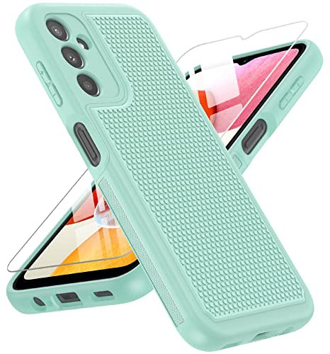 FNTCASE Hülle für Samsung Galaxy A14: Shockproof PC Galaxy 4G/ 5G Hardcase und Weiche TPU Cover rutschfeste Outdoor Schutzhülle für Smartphone A14 Hüllen