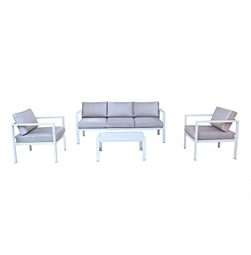 Cosma Gartenmöbel komplett Sofa 2 Sessel Couchtisch Taupe Havanna 3