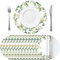 Runde Papier-Tischsets, Eukalyptusblätter, Hochzeit, Papiermatten, 30,5 cm, Salbeigrün, Sommer, Einweg-Tischmatten für Esstisch, Küche, rustikale Hochzeit, Babyparty, Geburtstag, Partyzubehör, 100