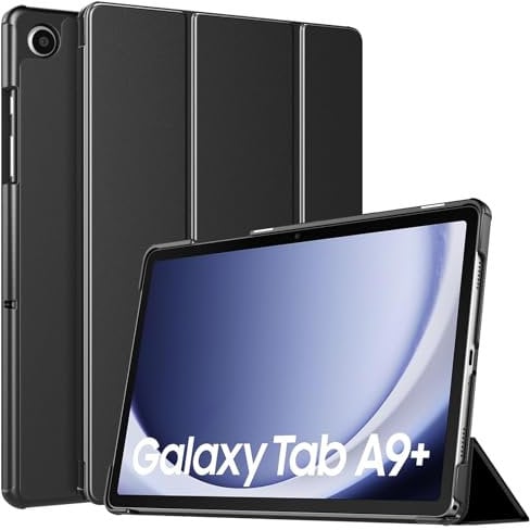TiMOVO Hülle für Samsung Galaxy Tab A9+/A9 Plus 11 2023 SM-X210/X216/X218, Schlank Leicht Schutzhülle mit Ständer & Harter Rückseite für Galaxy Tab A9+, Automatisches Wake/Sleep, Schwarz
