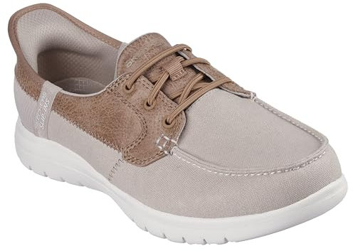 Skechers Go Flex Palmilla - Tenis para Mujer, Tela Gris Pardo, 37.5 EU