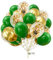Green Gold Balloons Pack of 30 - 10 Inch Metallic Latex and Confetti Balloons for Jungle Safari Birthday, Wedding, Baby Shower Party Decoration