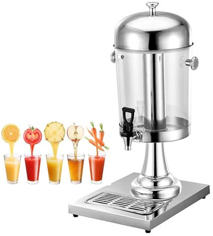 ExoticaBlend Distributeur de Bière Distributeur de Boissons Double clic Distributeur Automatique de jus Machine Pas de Fuite Distributeur de jus en dés Commercial,Silver-8L