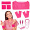 Volumoon Deguisement Annee 80, Femme Accessoire Fluo, Neon T-Shirt Résille Lunettes Boucles d'oreilles Collier Bandeau Bracelets Jambières Neon, pour Fête des Années 80 Halloween Noël Carnaval