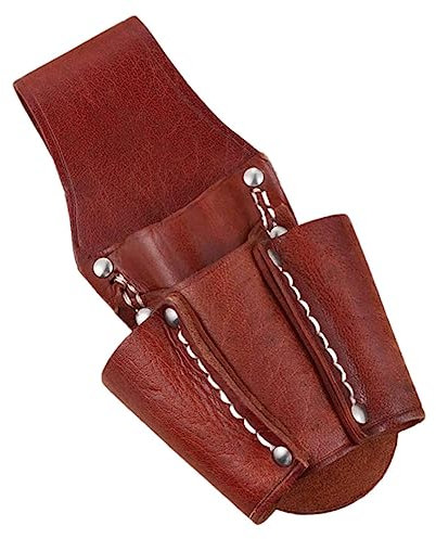 Sac de ceinture à outils en cuir, pochette à outils robuste avec 4 poches pour électricien, petite pochette à outils, pochette à outils en cuir, porte-clé à spud, ceinture à outils de jardin