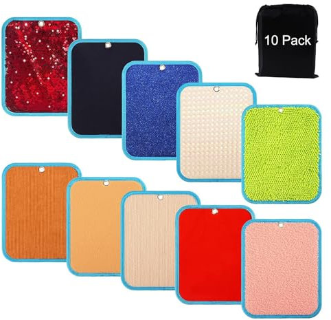 Lot de 10 Tapis Sensoriels pour Enfants Autistes - Disques Tactiles, Dalles, Texture Multisensorielle, Jouets (10 Pièces Rectangulaires)