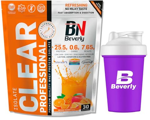 Beverly ISOLATE CLEARSHAKE | 908 gr | 85% Aislado Proteína de Suero (NARANJA MANGO)