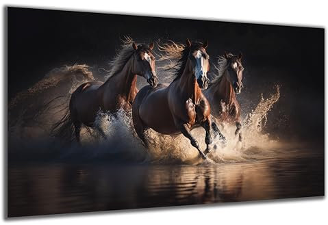 DARO Design - Wand-Bild auf 6mm HDF 30x20 cm Pferde im Wasser - Wand-Deko Bilder Geschenk