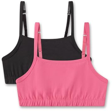 Sanetta Mädchen-Bustier (Doppelpack) Rosa | Bequemes und angenehmes Bustier für Mädchen aus Bio-Baumwolle. Inhalt: 2er Set Mädchen Bustier