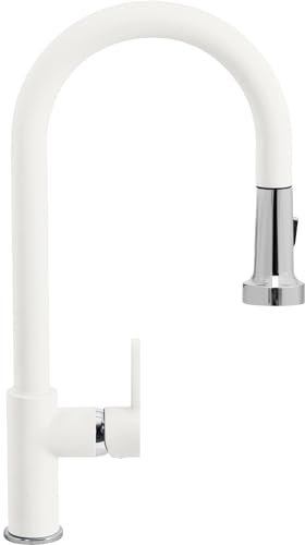 SCHOCK | Miscelatore Aquaalto con Doccia Estraibile a Doppio Gestto Professional, Colore DAY Bianco Opaco, h443